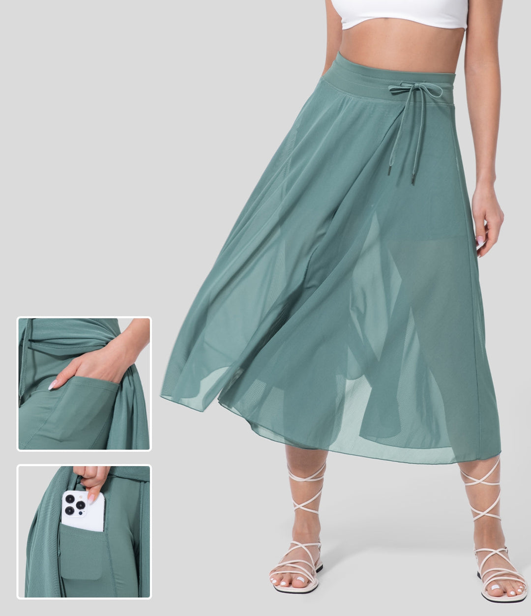 GINNY / DAY-TO-NIGHT MIDI SKIRT