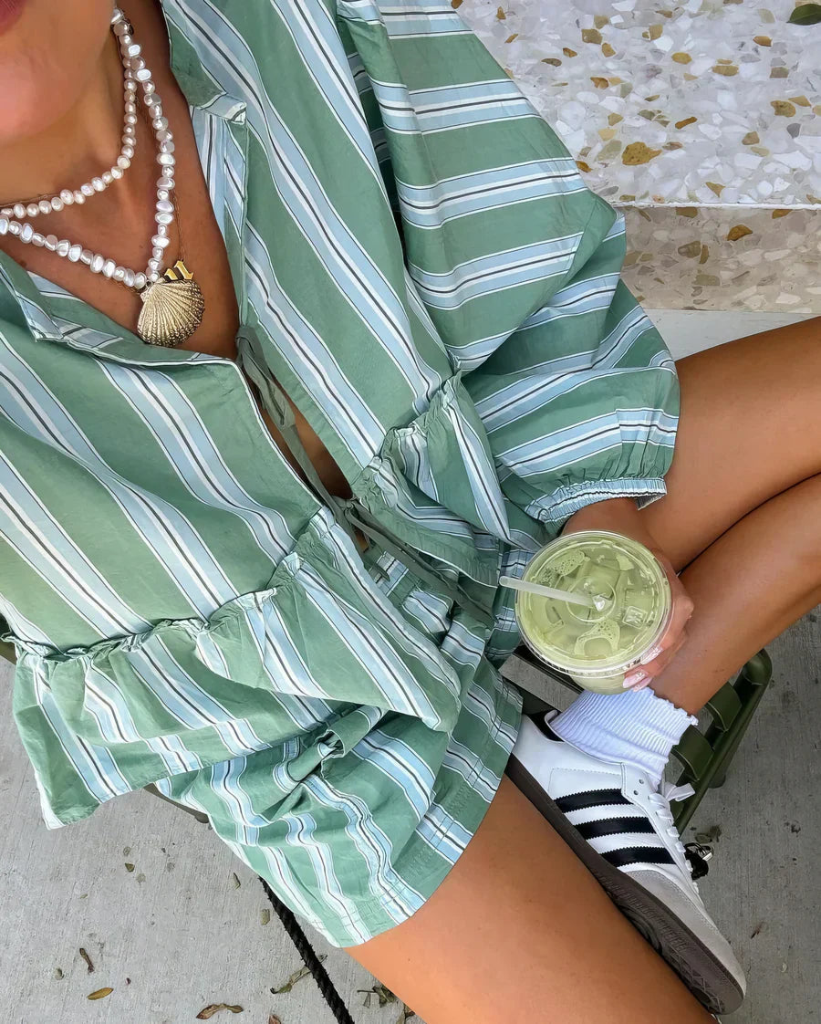 CEL / STRIPED PLAYSUIT