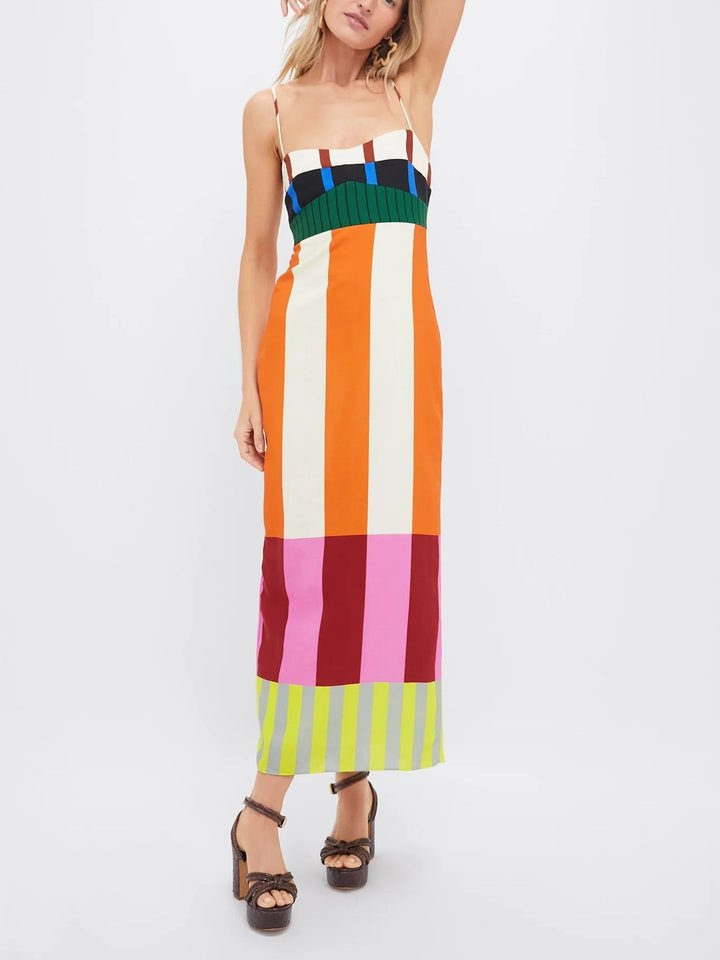 MAXINE / COLOURFUL LINED-MAXI