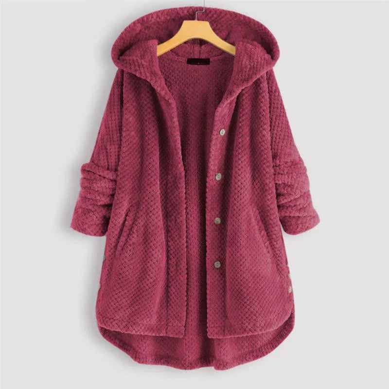 ISLA / STYLISH HOODED CORD COAT