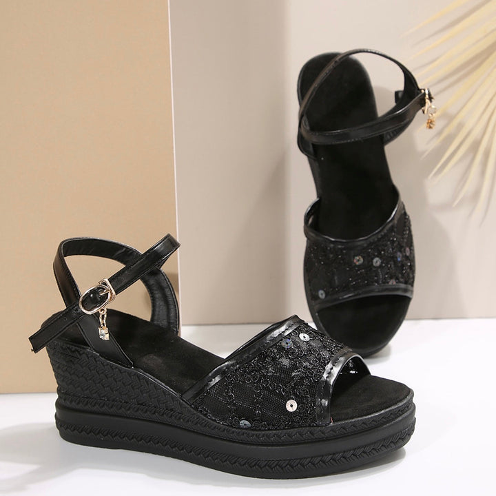 SYBIL / EVENING WEDGE SANDALS