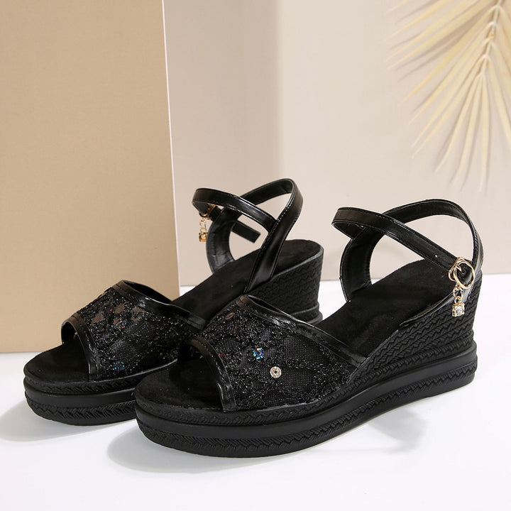 SYBIL / EVENING WEDGE SANDALS