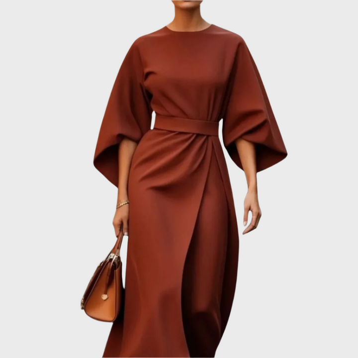 VERONICA / CHIC BELTED MIDI DRESS