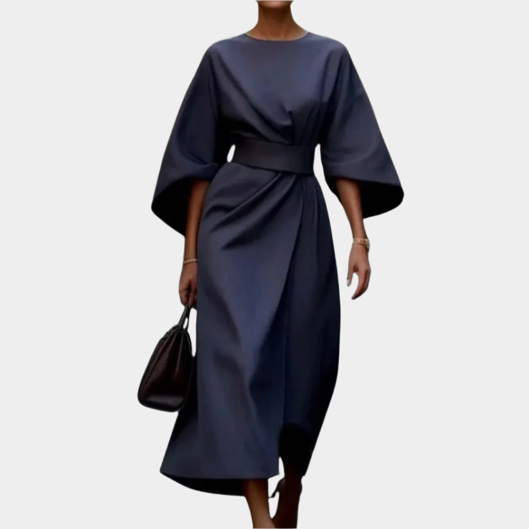 VERONICA / CHIC BELTED MIDI DRESS