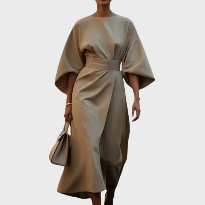 VERONICA / CHIC BELTED MIDI DRESS