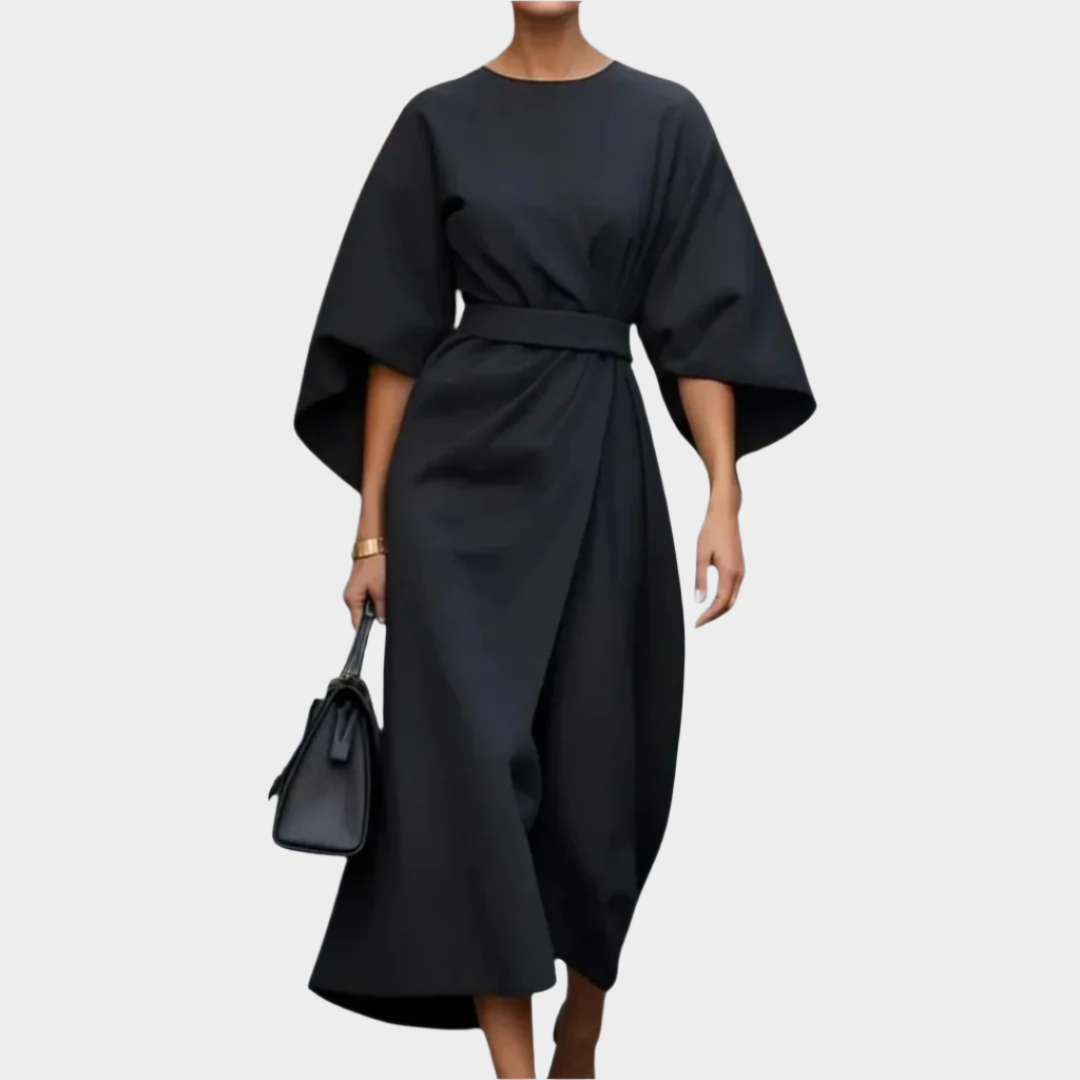 VERONICA / CHIC BELTED MIDI DRESS