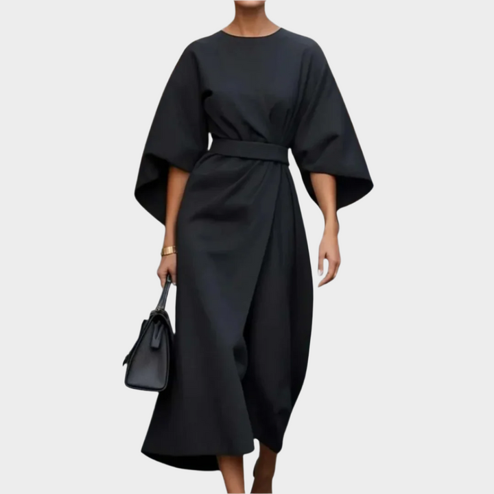 VERONICA / CHIC BELTED MIDI DRESS
