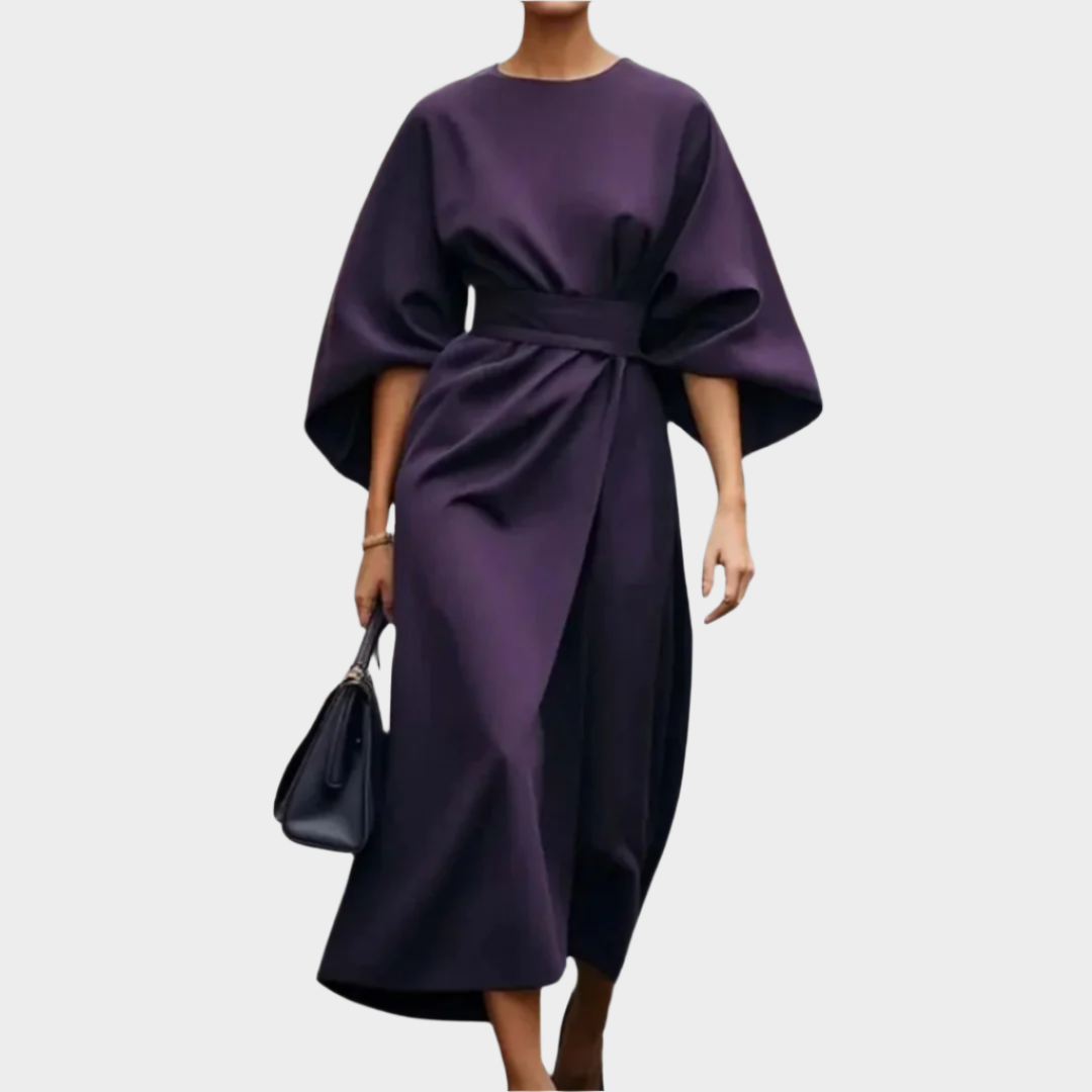 VERONICA / CHIC BELTED MIDI DRESS