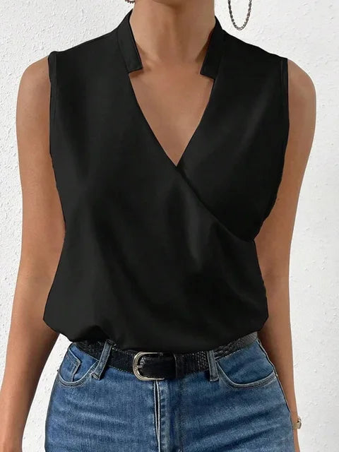 QUELLA / SOPHISTICATED SLEEVELESS BLOUSE