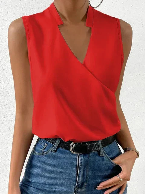 QUELLA / SOPHISTICATED SLEEVELESS BLOUSE