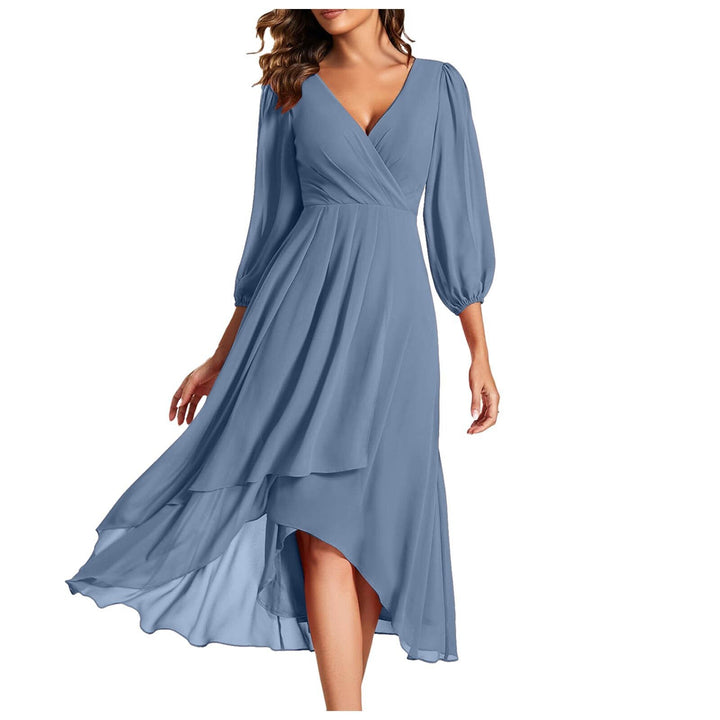 MILLIE / ASYMMETRIC V-NECK DRESS