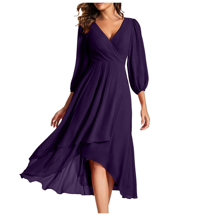 MILLIE / ASYMMETRIC V-NECK DRESS