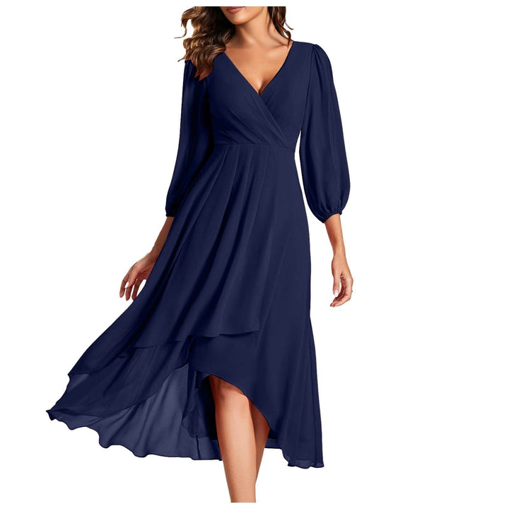 MILLIE / ASYMMETRIC V-NECK DRESS