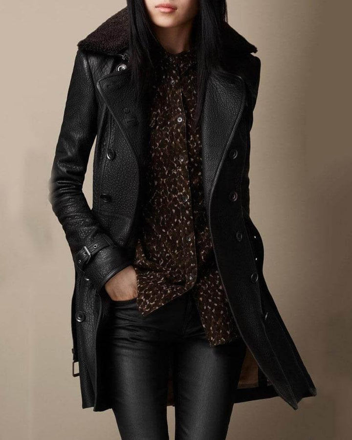 STELLA / CLASSY LEATHER COAT