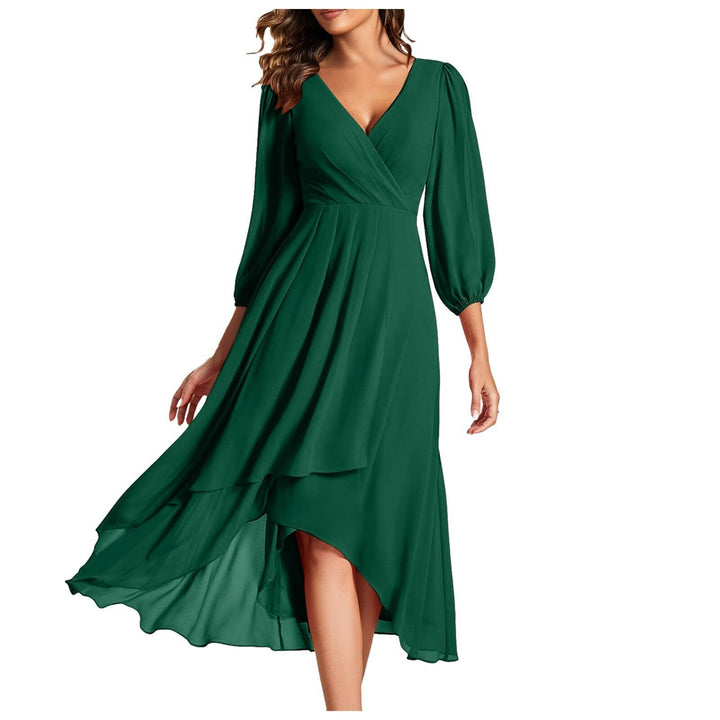 MILLIE / ASYMMETRIC V-NECK DRESS