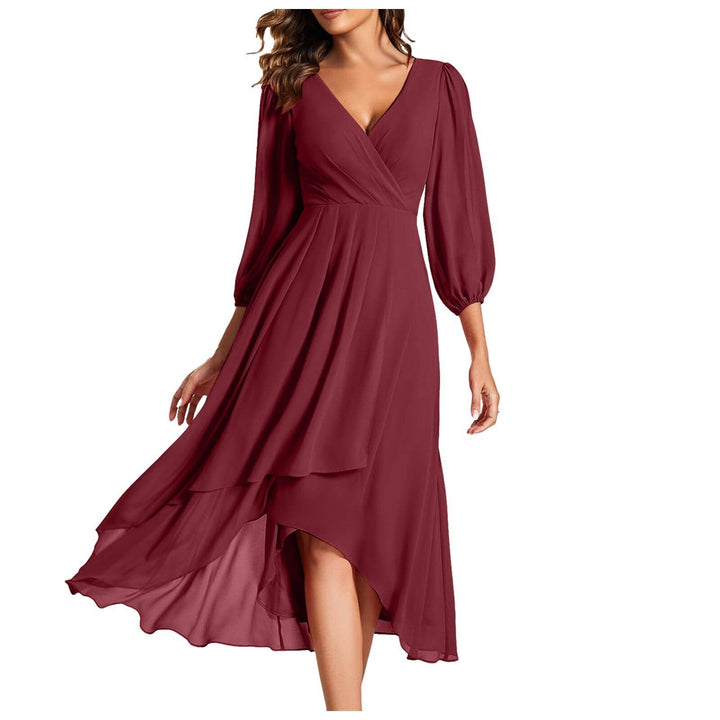 MILLIE / ASYMMETRIC V-NECK DRESS