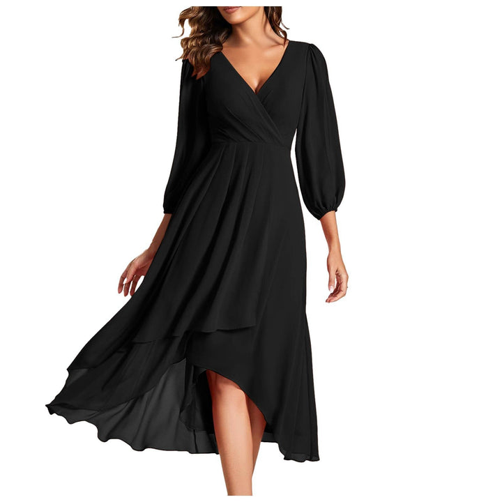 MILLIE / ASYMMETRIC V-NECK DRESS