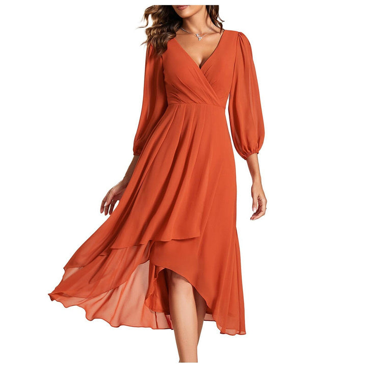 MILLIE / ASYMMETRIC V-NECK DRESS