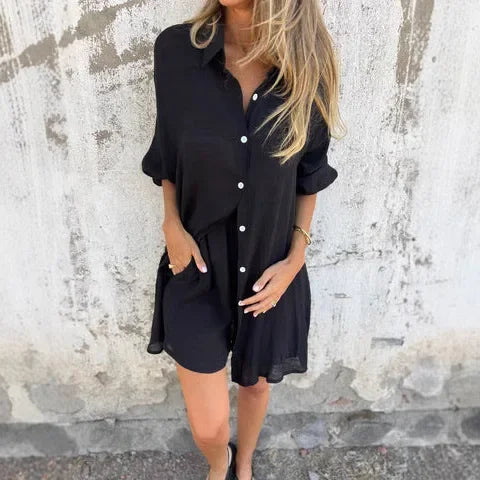 DANIELLE / PLAIN BLOUSE AND SHORTS CO-ORD