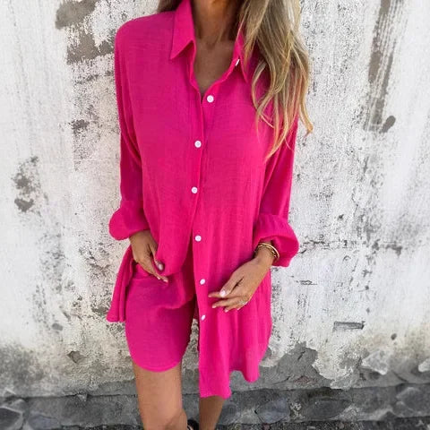 DANIELLE / PLAIN BLOUSE AND SHORTS CO-ORD