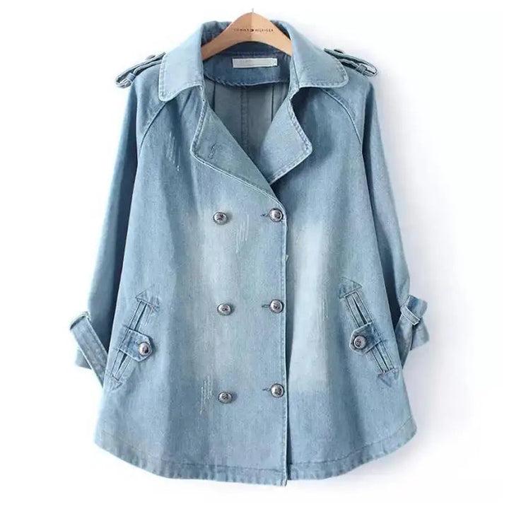 AYLA / STYLISH DENIM CAPE COAT