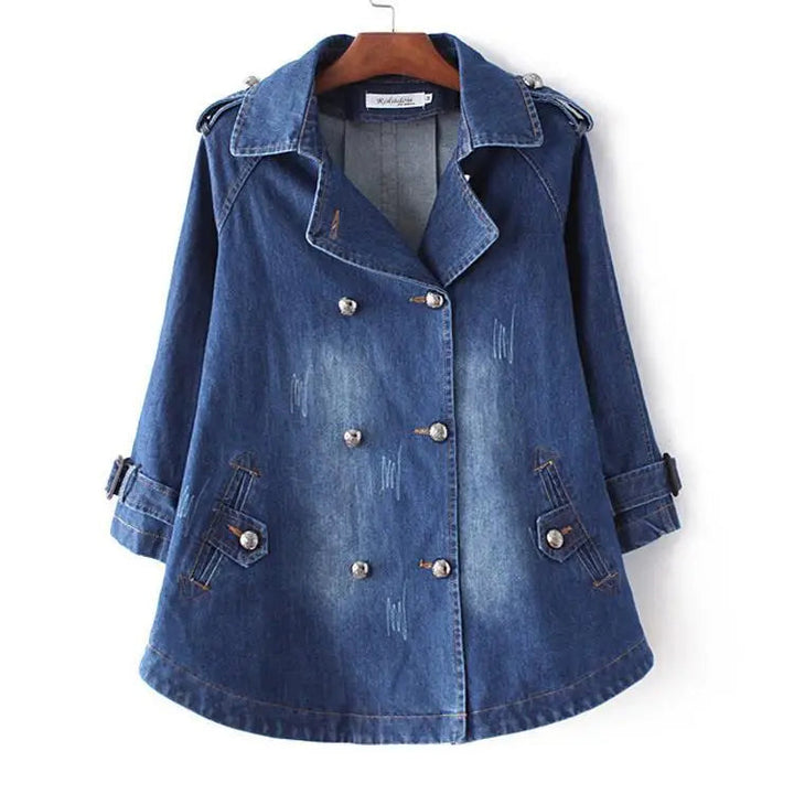 AYLA / STYLISH DENIM CAPE COAT
