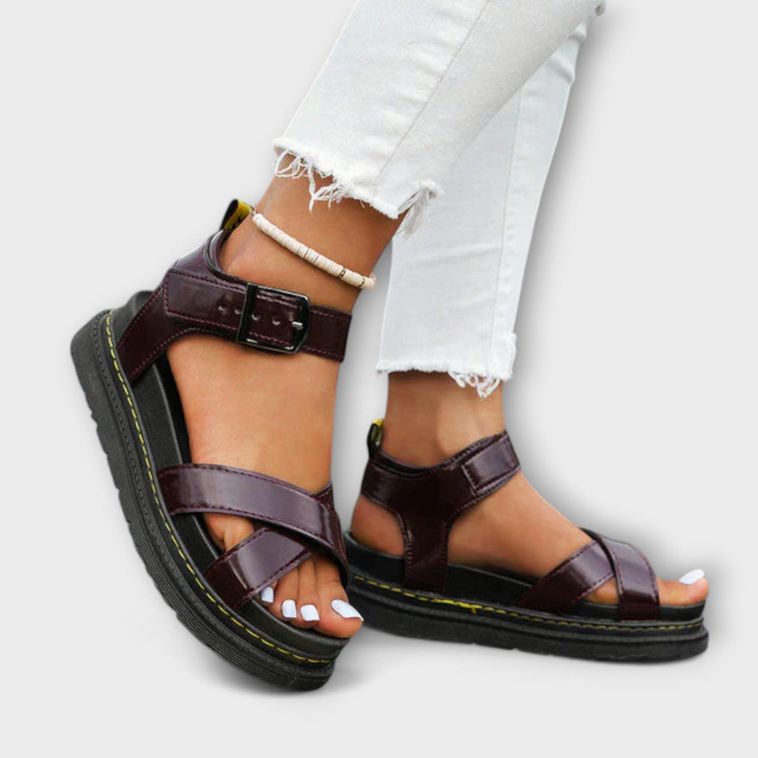 AGATHA / STRAPPY FLATFORM SANDALS