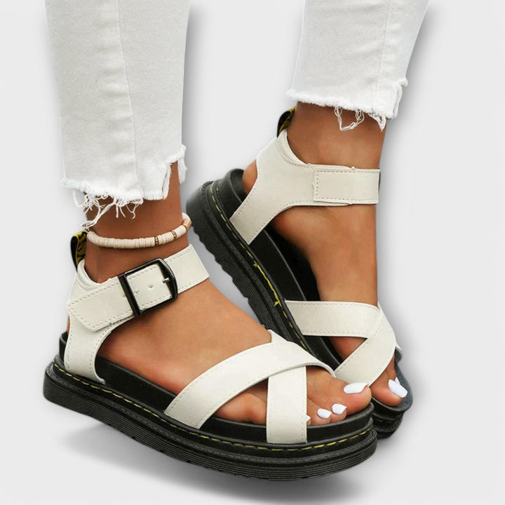 AGATHA / STRAPPY FLATFORM SANDALS