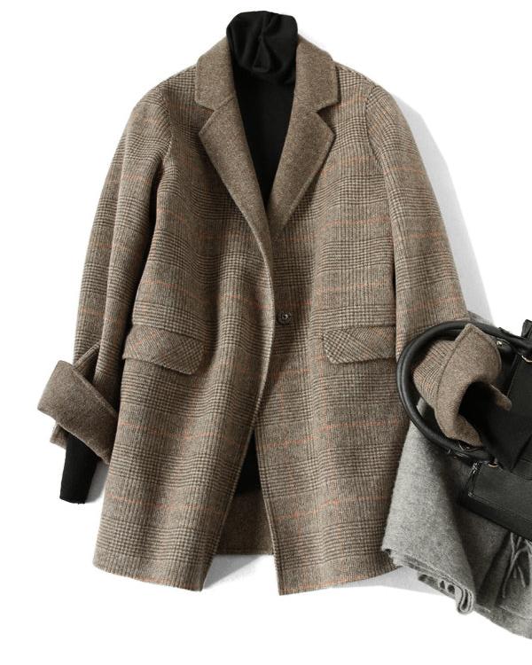 BAILEY / CLASSIC PLAID WOOL COAT