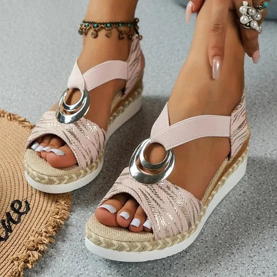 JELAINE / PRINTED SANDALS