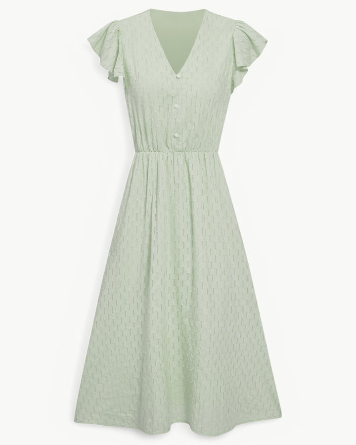MILA / MIDI DRESS WITH FRILL SLEEVES