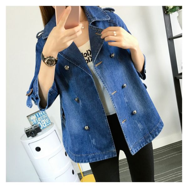 AYLA / STYLISH DENIM CAPE COAT