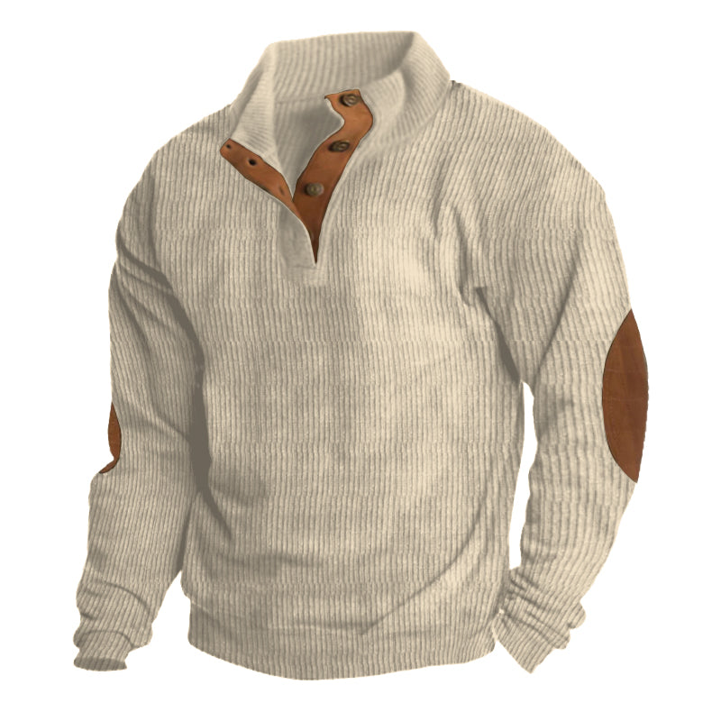 ZACH / RIBBED BUTTON UP SWEATER