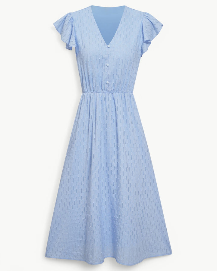 MILA / MIDI DRESS WITH FRILL SLEEVES