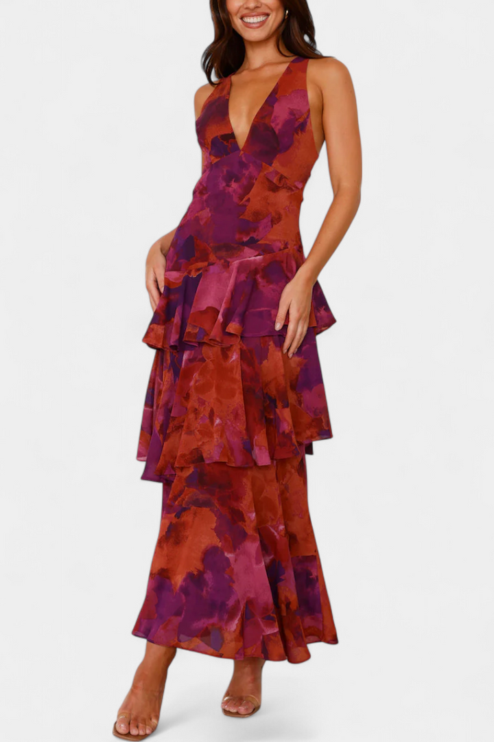 MILLICENT / V-NECK LONG MAXI