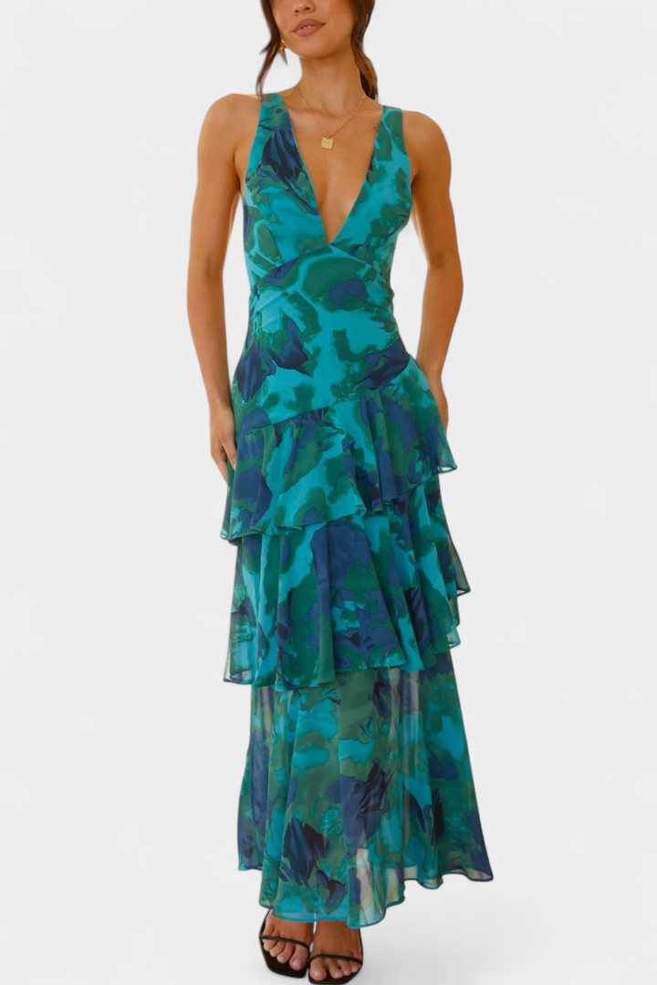 MILLICENT / V-NECK LONG MAXI