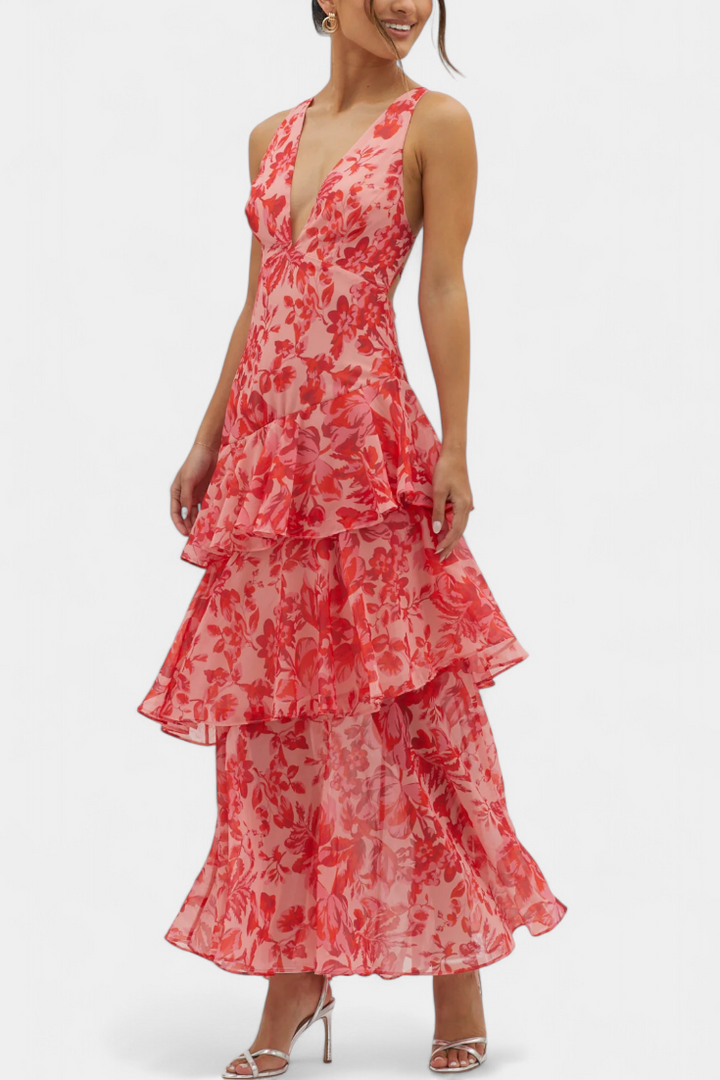 MILLICENT / V-NECK LONG MAXI