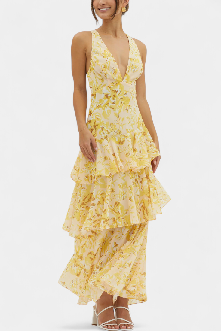 MILLICENT / V-NECK LONG MAXI