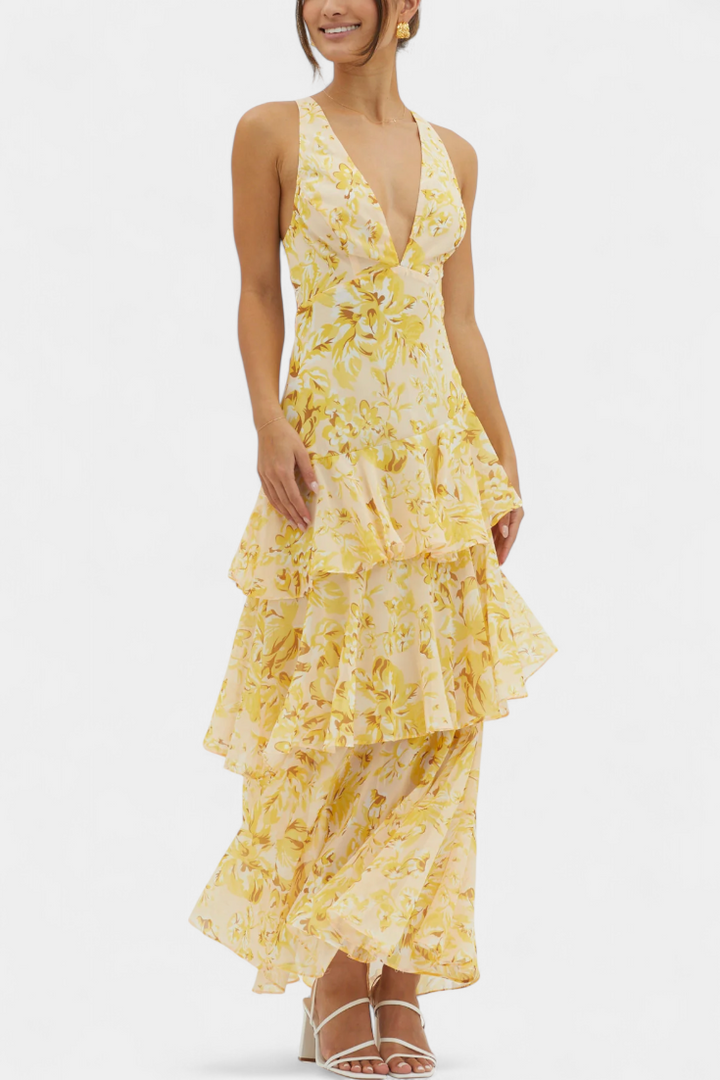 MILLICENT / V-NECK LONG MAXI