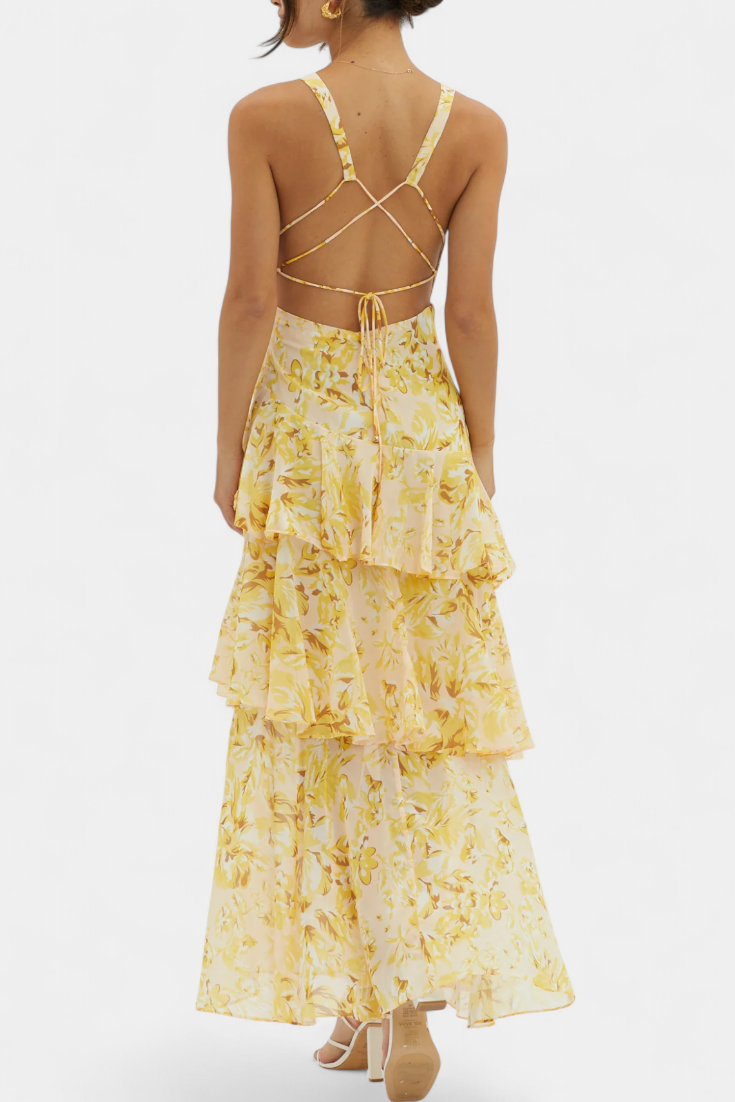 MILLICENT / V-NECK LONG MAXI