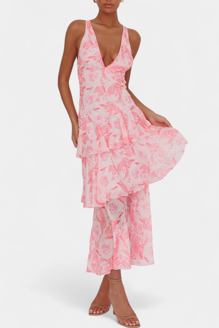 MILLICENT / V-NECK LONG MAXI
