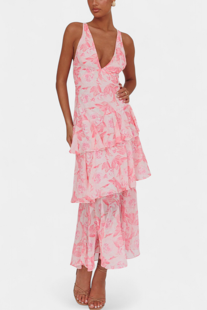 MILLICENT / V-NECK LONG MAXI