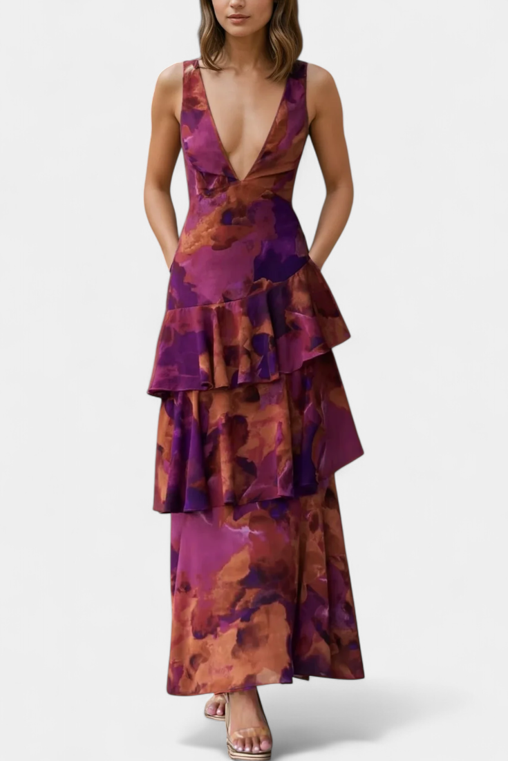 MILLICENT / V-NECK LONG MAXI