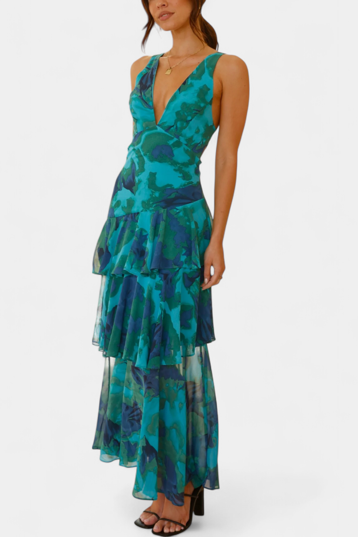 MILLICENT / V-NECK LONG MAXI