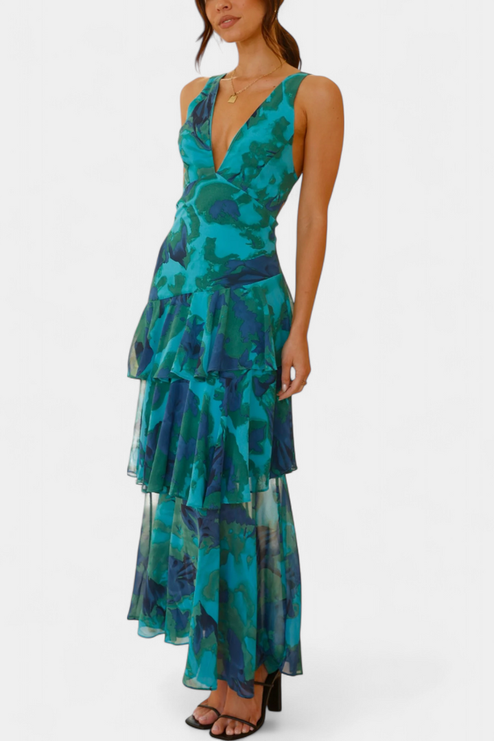 MILLICENT / V-NECK LONG MAXI