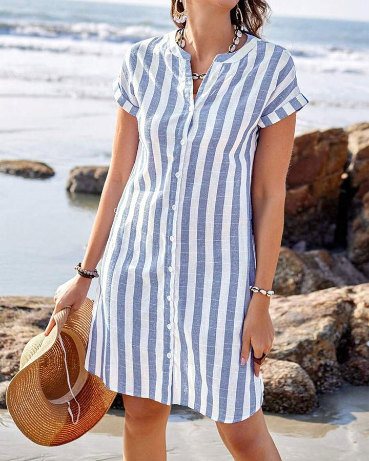 THEIA / STRIPED LOOSE DRESS