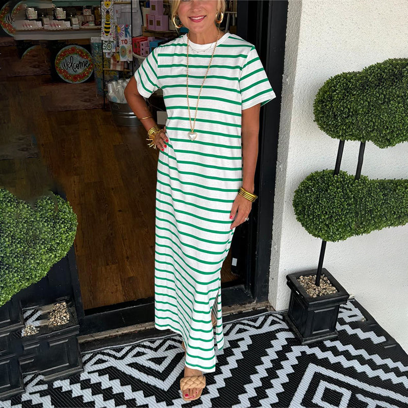 CELESTINE / STRIPED MAXI DRESS