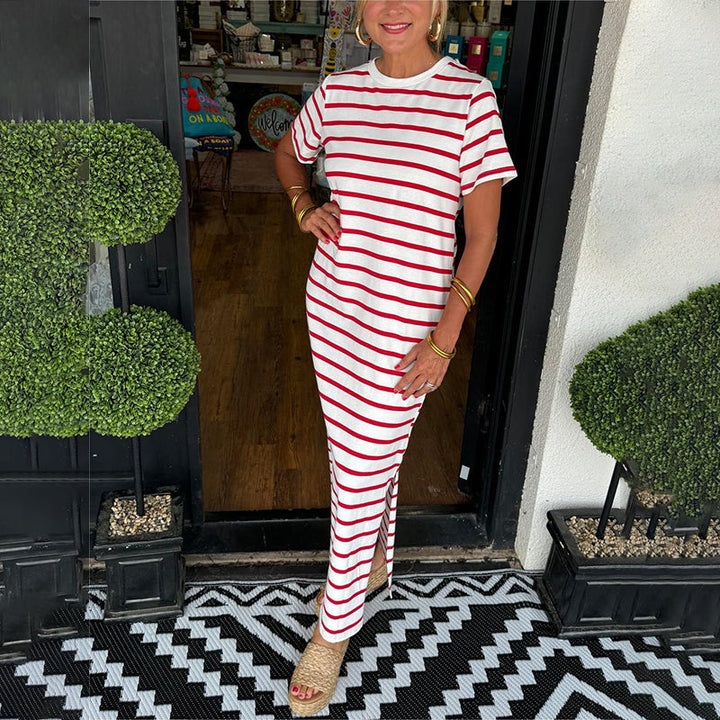 CELESTINE / STRIPED MAXI DRESS