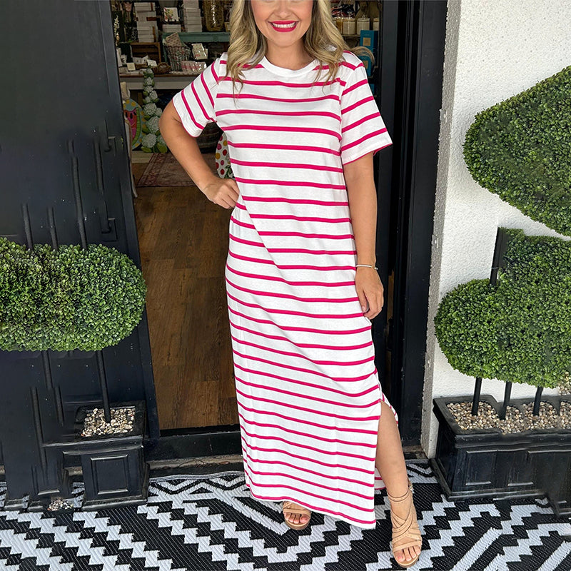 CELESTINE / STRIPED MAXI DRESS